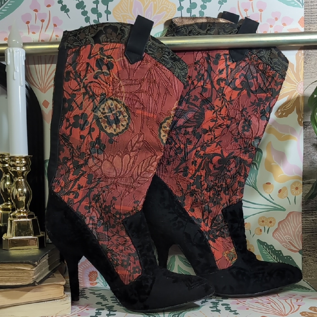 Desigual Elegant Black And Red Women's Boots